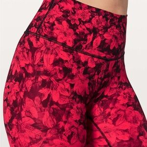 Lululemon Wunder Under Hi-Rise Tight *Luxtreme 25" Carminetrue Red Black Size 8